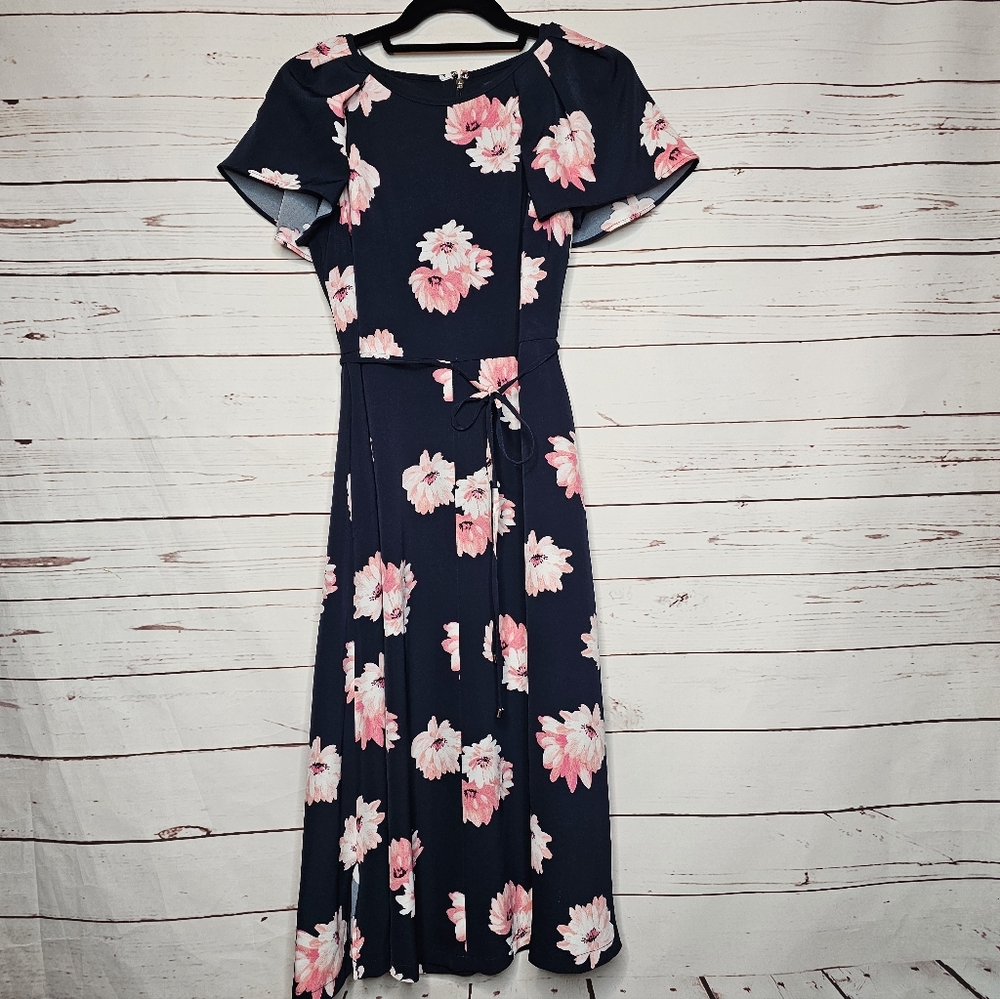 Tommy Hilfiger Navy Dress with Pink Floral Design